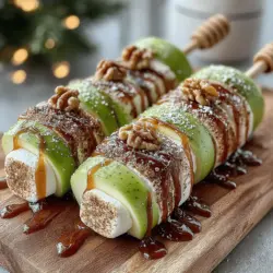 Die Ahorn-Röstäpfel-Spießsnacks sind eine wunderbare Kombination aus süßen und herzhaften Aromen, die sowohl Kinder als auch Erwachsene begeistern. Diese kreative Snackidee ist perfekt für Partys, Grillabende oder einfach als gesunde Leckerei zwischendurch. Die Kombination aus knackigen Äpfeln, aromatischen Gewürzen und dem süßen Geschmack von Ahornsirup macht diese Spieße zu einem echten Genuss, der leicht zubereitet werden kann.