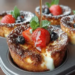 Willkommen zu einem wunderbaren Frühstückserlebnis, das nicht nur den Gaumen verwöhnt, sondern auch eine perfekte Balance zwischen Geschmack und Nährstoffen bietet. Die gebackenen Französischen Toast Muffins sind eine kreative Variante des klassischen französischen Toasts, die sowohl Kinder als auch Erwachsene begeistern wird. Dieses Rezept ist ideal für Familienfeiern, Brunches oder einfach als besondere Belohnung an einem Sonntagmorgen.