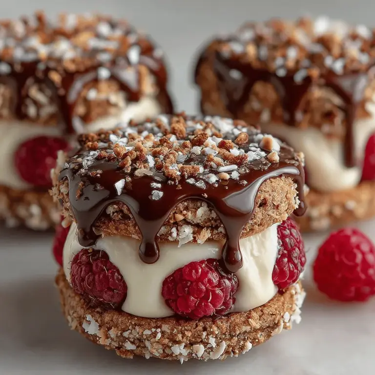 Die Erfrischenden gefrorenen Joghurt-Himbeer-Sandwiches sind nicht nur ein köstliches Dessert, sondern auch eine gesunde und kreative Art, das Beste aus frischen Zutaten herauszuholen. Diese Leckerei verbindet die cremige Textur von griechischem Joghurt mit der Süße von Honig und der Frische von Himbeeren, die zusammen ein harmonisches Geschmackserlebnis bieten. In einer Welt, die oft von schnellen und verarbeiteten Lebensmitteln geprägt ist, ist es besonders wichtig, den Wert hausgemachter Speisen zu erkennen. Diese Sandwiches sind nicht nur einfach zuzubereiten, sondern bieten auch eine hervorragende Möglichkeit, gesunde Zutaten in eine schmackhafte Form zu bringen.