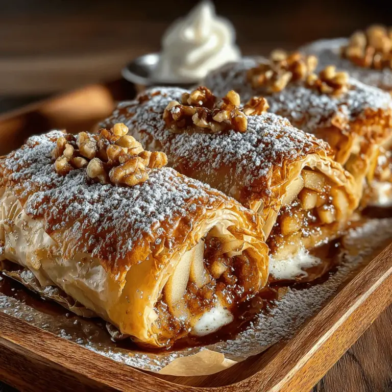 Süße Apfel-Zimt-Röllchen sind nicht nur ein Genuss für den Gaumen, sondern auch eine wunderbare Möglichkeit, saisonale Früchte in köstliche Desserts zu verwandeln. Dieses Rezept verbindet die Süße von Äpfeln mit der warmen Würze von Zimt und der knusprigen Textur von Filoteig (oder Blätterteig) zu einer unwiderstehlichen Leckerei. In einer Zeit, in der gesunde Ernährung und das Zubereiten von frischen, hausgemachten Speisen immer mehr an Bedeutung gewinnen, ist es wichtig, sich inspirieren zu lassen und die Freude am Kochen zu entdecken. In diesem Artikel möchte ich Ihnen nicht nur das Rezept für diese köstlichen Röllchen vorstellen, sondern auch die gesundheitlichen Vorteile der verwendeten Zutaten beleuchten und Ihnen wertvolle Tipps zur Zubereitung geben.