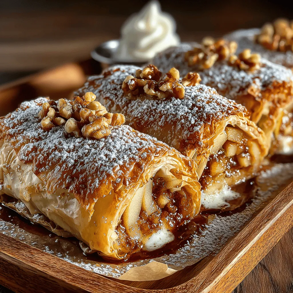 Süße Apfel-Zimt-Röllchen sind nicht nur ein Genuss für den Gaumen, sondern auch eine wunderbare Möglichkeit, saisonale Früchte in köstliche Desserts zu verwandeln. Dieses Rezept verbindet die Süße von Äpfeln mit der warmen Würze von Zimt und der knusprigen Textur von Filoteig (oder Blätterteig) zu einer unwiderstehlichen Leckerei. In einer Zeit, in der gesunde Ernährung und das Zubereiten von frischen, hausgemachten Speisen immer mehr an Bedeutung gewinnen, ist es wichtig, sich inspirieren zu lassen und die Freude am Kochen zu entdecken. In diesem Artikel möchte ich Ihnen nicht nur das Rezept für diese köstlichen Röllchen vorstellen, sondern auch die gesundheitlichen Vorteile der verwendeten Zutaten beleuchten und Ihnen wertvolle Tipps zur Zubereitung geben.