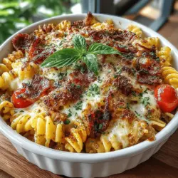 Der erste Schritt bei der Zubereitung eines großartigen Pasta-Auflaufs ist die Wahl der richtigen Pasta. Für dieses Rezept empfehlen wir Fusilli oder Penne. Diese Pastaformen sind nicht nur köstlich, sondern halten auch die Sauce und die anderen Zutaten gut fest, sodass jeder Bissen ein Geschmackserlebnis wird.