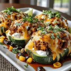 Das Rezept für Smoked BBQ Hühnchen Zucchini-Boote ist nicht nur eine köstliche Art, Zucchini zuzubereiten, sondern auch eine kreative Möglichkeit, übrig gebliebenes Hähnchen zu verwerten. Diese gefüllten Zucchini sind perfekt für Grillabende, Familienessen oder einfach als gesunde Mahlzeit unter der Woche. Die Kombination aus rauchigem BBQ-Geschmack, zartem Hühnchen und frischen Zutaten macht dieses Gericht zu einem echten Hit in vielen Küchen.