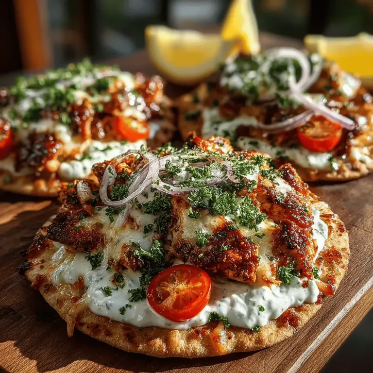 Wenn Sie auf der Suche nach einer kreativen und schmackhaften Möglichkeit sind, Hähnchen und Pita-Brot zu kombinieren, sind die Mini Chicken Shawarma Pita Pizzas genau das Richtige für Sie! Diese einfache und köstliche Mahlzeit bringt den beliebten Geschmack des klassischen Shawarma in eine handliche, pizzenartige Form, die perfekt für ein schnelles Abendessen oder als Snack für Ihre nächste Zusammenkunft ist. Shawarma, ursprünglich aus dem Nahen Osten stammend, hat in den letzten Jahren weltweit an Beliebtheit gewonnen, und die Kombination mit Pita-Pizza bietet eine aufregende Vielfalt, die sowohl Kinder als auch Erwachsene anspricht.
