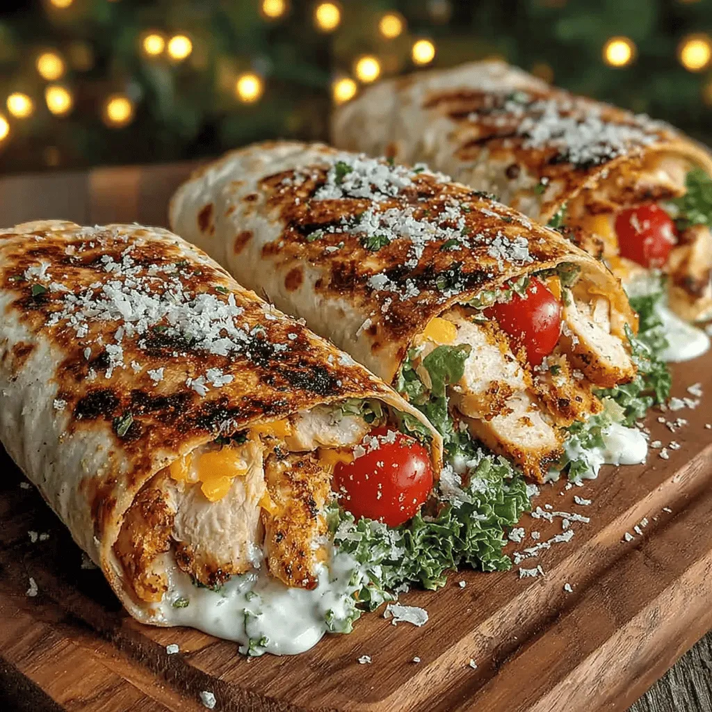 Die Gegrillten Hähnchen-Caesar-Wraps sind nicht nur ein schmackhaftes Gericht, sondern auch eine gesunde Wahl für ein schnelles Mittag- oder Abendessen. Sie vereinen die Aromen eines klassischen Caesar-Salates mit dem Komfort und der Vielseitigkeit eines Wraps. Ideal für heiße Sommertage oder als nahrhafte Mahlzeit für unterwegs, bieten diese Wraps eine perfekte Balance aus Proteinen, frischem Gemüse und cremigem Dressing.