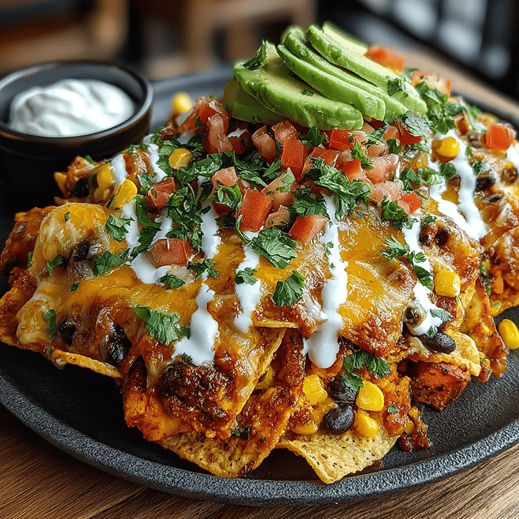 Wenn Sie auf der Suche nach einem schmackhaften, gesunden und gleichzeitig sättigenden Snack sind, dann sind unsere Sweet Potato Chili Topped Nachos genau das Richtige für Sie! Dieses Rezept kombiniert die Süße von gerösteten Süßkartoffeln mit herzhaftem Chili, knusprigen Tortilla-Chips und geschmolzenem Käse. Es ist nicht nur ein Genuss für den Gaumen, sondern auch eine ausgewogene Mahlzeit, die alle wichtigen Nährstoffe liefert. Ob für einen gemütlichen Filmabend, eine Party oder einfach nur als gesunde Snack-Option – diese Nachos sind vielseitig und einfach zuzubereiten.