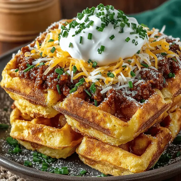 Cheddar Chili Cornbread Waffles sind eine köstliche Fusion aus klassischen Waffeln und dem herzhaften Geschmack von Maisbrot und Chili. Dieses Rezept bringt nicht nur Abwechslung auf den Tisch, sondern überzeugt auch mit einer Kombination aus süßen, würzigen und rauchigen Aromen. Perfekt als Frühstück, Snack oder sogar als Beilage zu einer herzhaften Suppe – diese Waffeln sind vielseitig einsetzbar und werden sicherlich die Herzen Ihrer Familie und Freunde erobern.