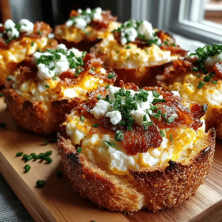 Suchen Sie nach einer kreativen und leckeren Möglichkeit, Ihr Frühstück zu bereichern? Dann sind die Mini-Ei-Toastbecher mit Käse genau das Richtige für Sie! Dieses Rezept kombiniert die herzhaften Aromen von Eiern, Käse und optionalem Speck oder Schinken in einer knusprigen Brothülle, die nicht nur köstlich, sondern auch optisch ansprechend ist. Ideal für ein schnelles Frühstück unter der Woche oder als schmackhafter Snack für Gäste – diese kleinen Leckerbissen werden schnell zum Favoriten Ihrer Familie und Freunde.
