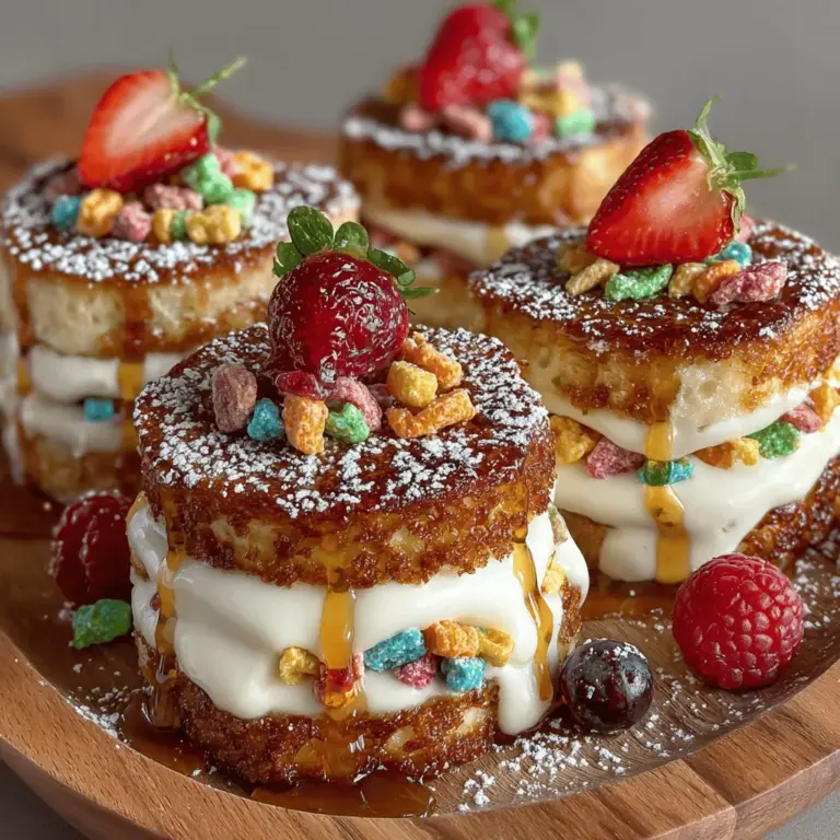 Wenn es um Frühstücksgerichte geht, stehen die Mini Französischen Toast-Cereal-Slider ganz oben auf der Liste der leckeren und kreativen Optionen. Diese kleinen Leckerbissen kombinieren den klassischen Geschmack von französischem Toast mit einer aufregenden Cereal-Füllung, die sowohl Kinder als auch Erwachsene begeistern wird. Ideal für einen entspannten Brunch oder als süßer Snack für zwischendurch, bieten diese Slider eine einzigartige Möglichkeit, die erste Mahlzeit des Tages zu genießen.