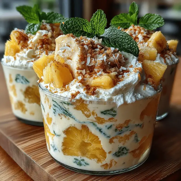 Smoothie-Becher erfreuen sich immer größerer Beliebtheit, und das aus gutem Grund. Sie sind nicht nur einfach zuzubereiten, sondern bieten auch eine Vielzahl von Geschmacksrichtungen und Nährstoffen. Mit der Verwendung von gefrorenen Früchten, Joghurt und Milchalternativen sind sie eine gesunde Option, die sich leicht an verschiedene diätetische Vorlieben anpassen lässt. Egal, ob du vegan bist, auf Laktose verzichtest oder einfach nur auf der Suche nach einem leckeren Snack bist, dieser Tropische Paradies-Smoothie-Becher ist für jeden geeignet.