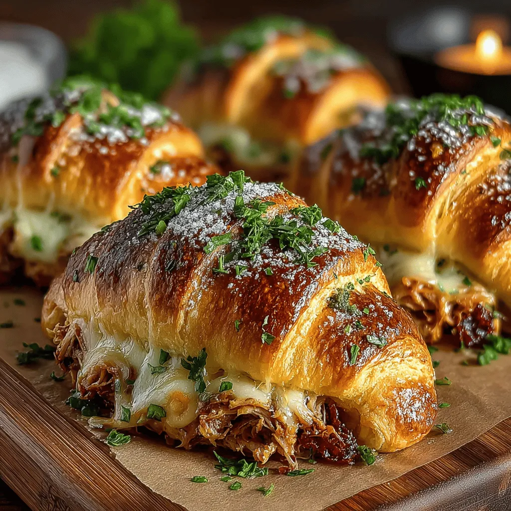 Die Zutaten für die Mini Hähnchen-Pesto-Crescent-Melts sind sorgfältig ausgewählt, um ein harmonisches Geschmackserlebnis zu schaffen. Jedes Element bringt seine eigene Note in das Gericht ein: