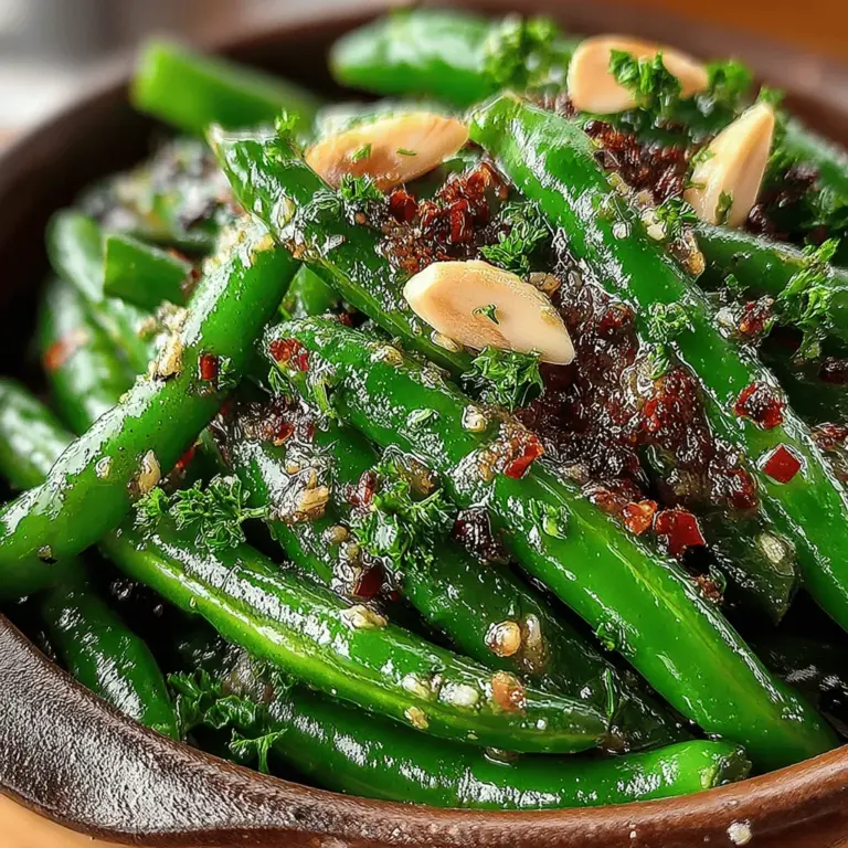 Der Zesty Lemon Garlic Grüner Bohneneintopf ist ein köstliches und leichtes Gericht, das sich perfekt für warme Tage eignet. Mit seinen frischen Aromen und der knackigen Textur der grünen Bohnen ist dieses Rezept nicht nur eine gesunde Wahl, sondern auch ein wahrer Genuss für den Gaumen. Das Zusammenspiel von saftigem Zitronensaft, aromatischem Knoblauch und der hintenden Süße von Honig macht diesen Eintopf zu einem besonderen Highlight auf jedem Tisch.