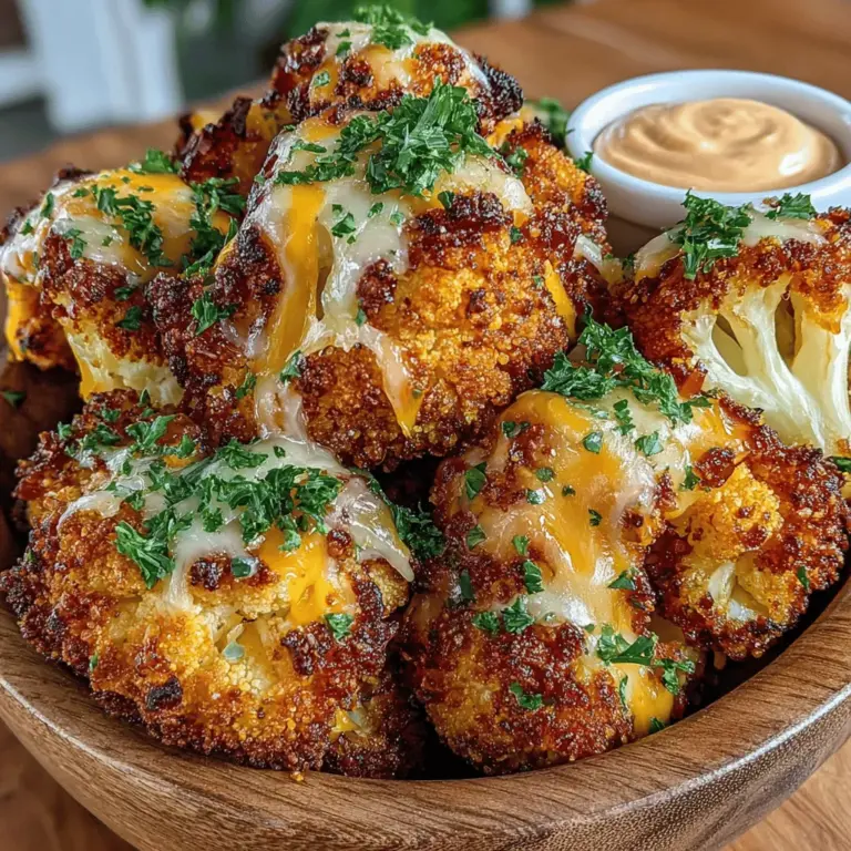 Willkommen zu einem köstlichen und gesunden Snack, der sowohl als Vorspeise als auch als Hauptgericht begeistert: die knusprigen Air Fryer Cheddar Blumenkohl-Nuggets! Dieses Rezept vereint die herzhaften Aromen von scharfem Cheddar-Käse mit der zarten Textur von Blumenkohl und ist dabei eine großartige, glutenfreie Option für alle, die einen gesunden Lebensstil pflegen möchten. Blumenkohl hat in den letzten Jahren an Popularität gewonnen, vor allem als vielseitige Zutat, die in vielen Gerichten eingesetzt werden kann, von Pürees bis hin zu Snacks. In Kombination mit dem Air Fryer wird dieser klassische Komfortsnack auf eine neue, gesunde Ebene gehoben, da er mit minimalem Öl zubereitet wird und dennoch knusprig und köstlich bleibt.