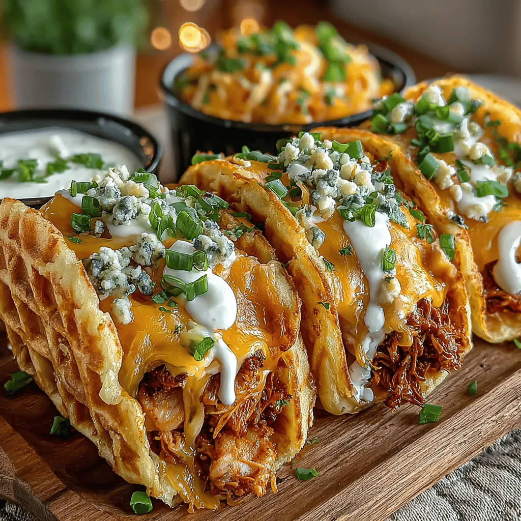 Wenn Sie auf der Suche nach einem aufregenden und köstlichen Gericht sind, das sowohl als Snack als auch als Hauptgericht dienen kann, dann sind die Mini Buffalo Chicken Waffle Tacos genau das Richtige für Sie. Diese innovative Kombination aus herzhaftem, würzigem Hühnchen und knusprigen Waffeln wird Ihre Geschmacksknospen begeistern und eignet sich hervorragend für Partys, Spieltage oder einfach nur für einen besonderen Abend zu Hause.
