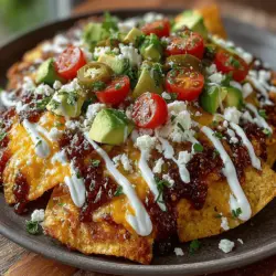 Das Rezept für Feigenmarmelade Nachos Supreme ist eine köstliche Fusion aus süßen und herzhaften Aromen, die es zu einem einzigartigen Snack für jede Gelegenheit macht. Diese kreative Nacho-Variante kombiniert die herzhafte Basis von Tortilla-Chips mit der süßen, fruchtigen Note von Feigenmarmelade und verleiht dem traditionellen Nacho-Gericht einen modernen Twist. Ursprünglich aus Mexiko stammend, haben Nachos sich weltweit verbreitet und wurden in unzähligen Varianten neu interpretiert. Mit dieser besonderen Kombination aus Käse, frischem Gemüse und einer süßen Marmelade wird jeder Biss zu einem Geschmackserlebnis.