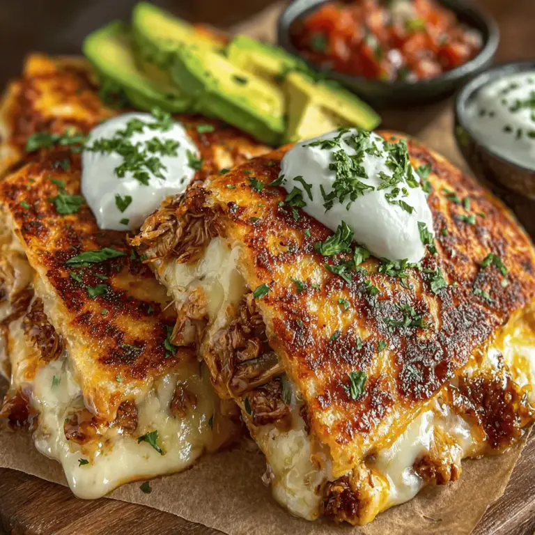 Die Cheesy Hatch Chili Chicken Quesadillas sind nicht nur ein schmackhaftes Gericht, sondern auch eine Hommage an die Aromen der mexikanischen Küche. Diese Quesadillas vereinen zartes, zerrupftes Hühnchen mit der Schärfe von gerösteten Hatch-Chilis und dem geschmolzenen Käse – ein Genuss, der jeden Feinschmecker begeistert. Ursprünglich aus Mexiko stammend, sind Quesadillas mittlerweile in vielen Kulturen populär geworden und bieten unzählige Variationsmöglichkeiten.