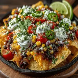 Es gibt kaum etwas Schöneres, als an einem warmen Sommertag mit Freunden und Familie zusammenzukommen und köstliche, hausgemachte Speisen zu genießen. Frische Sommer-Nachos Supreme sind nicht nur ein Augenschmaus, sondern auch eine Geschmacksexplosion, die jeden Gaumen begeistert. Dieses Gericht vereint die knusprigen Texturen von Tortilla-Chips mit einer Vielzahl von frischen, gesunden Zutaten, die alle in einem bunten und einladenden Arrangement präsentiert werden.
